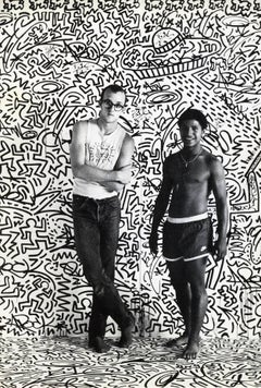 Keith Haring with LA2 (Keith Haring Tony Shafrazi announcement 1982)