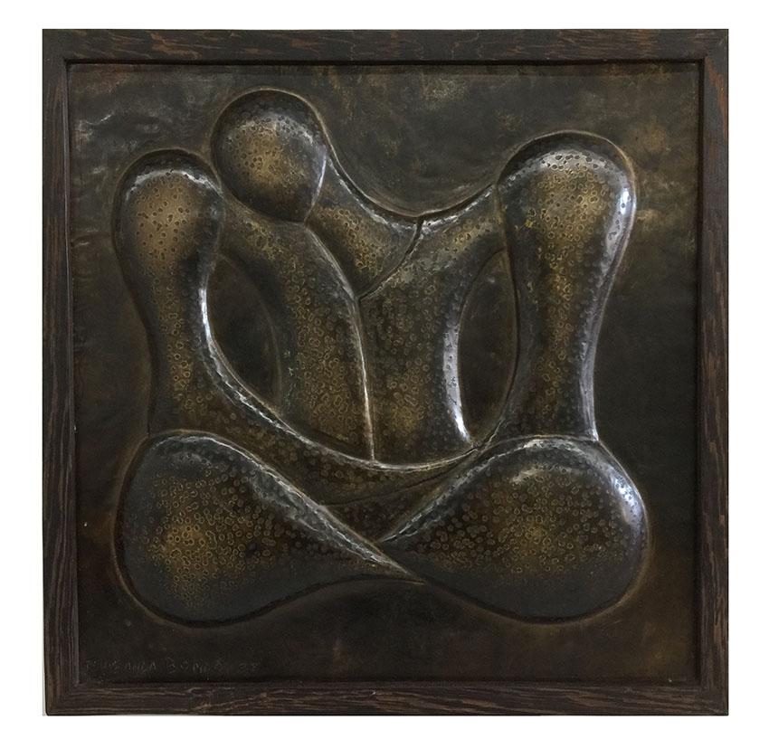 Arte africana di Tshibanda Bondo,  Rilievo in ottone, 1978 In condizioni buone in vendita a Delft, NL