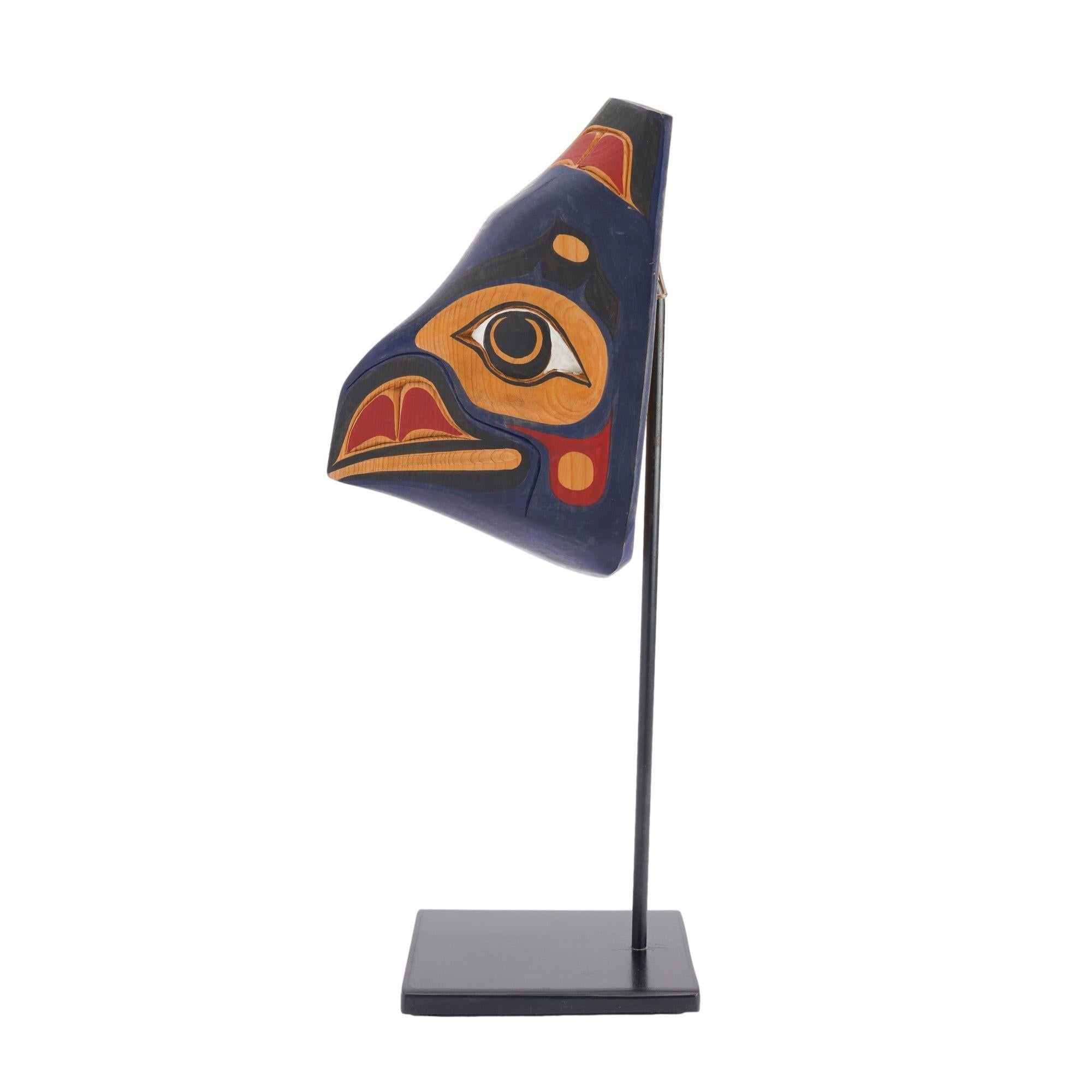 Tsimshian Native American carved wood raven mask, 1950-2000 In Excellent Condition In Kenilworth, IL