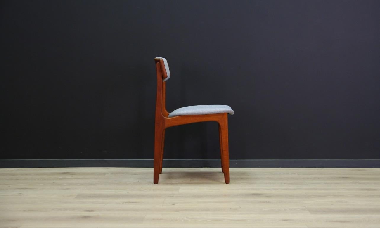 T.S.M Chairs Teak Vintage Danish Design Gray, 1960s In Good Condition For Sale In Szczecin, Zachodniopomorskie