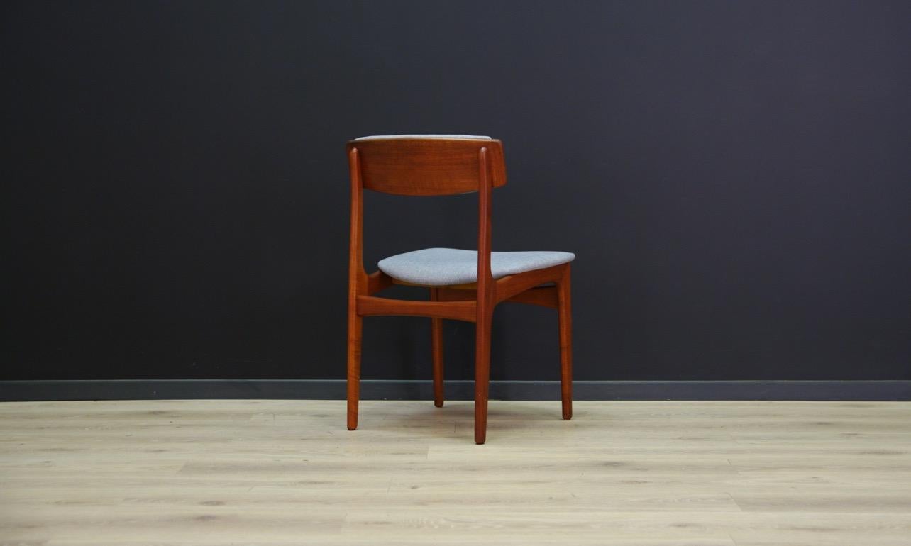 Fabric T.S.M Chairs Teak Vintage Danish Design Gray, 1960s For Sale