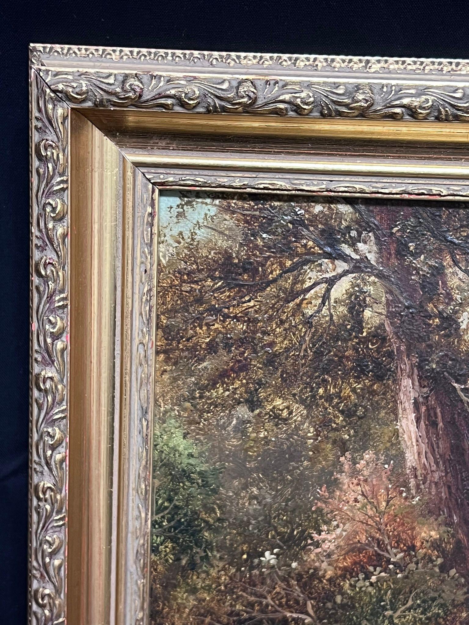 Peinture anglaise victorienne du 19ème siècle, enfants jouant au gré d'un ruisseau en vente 1