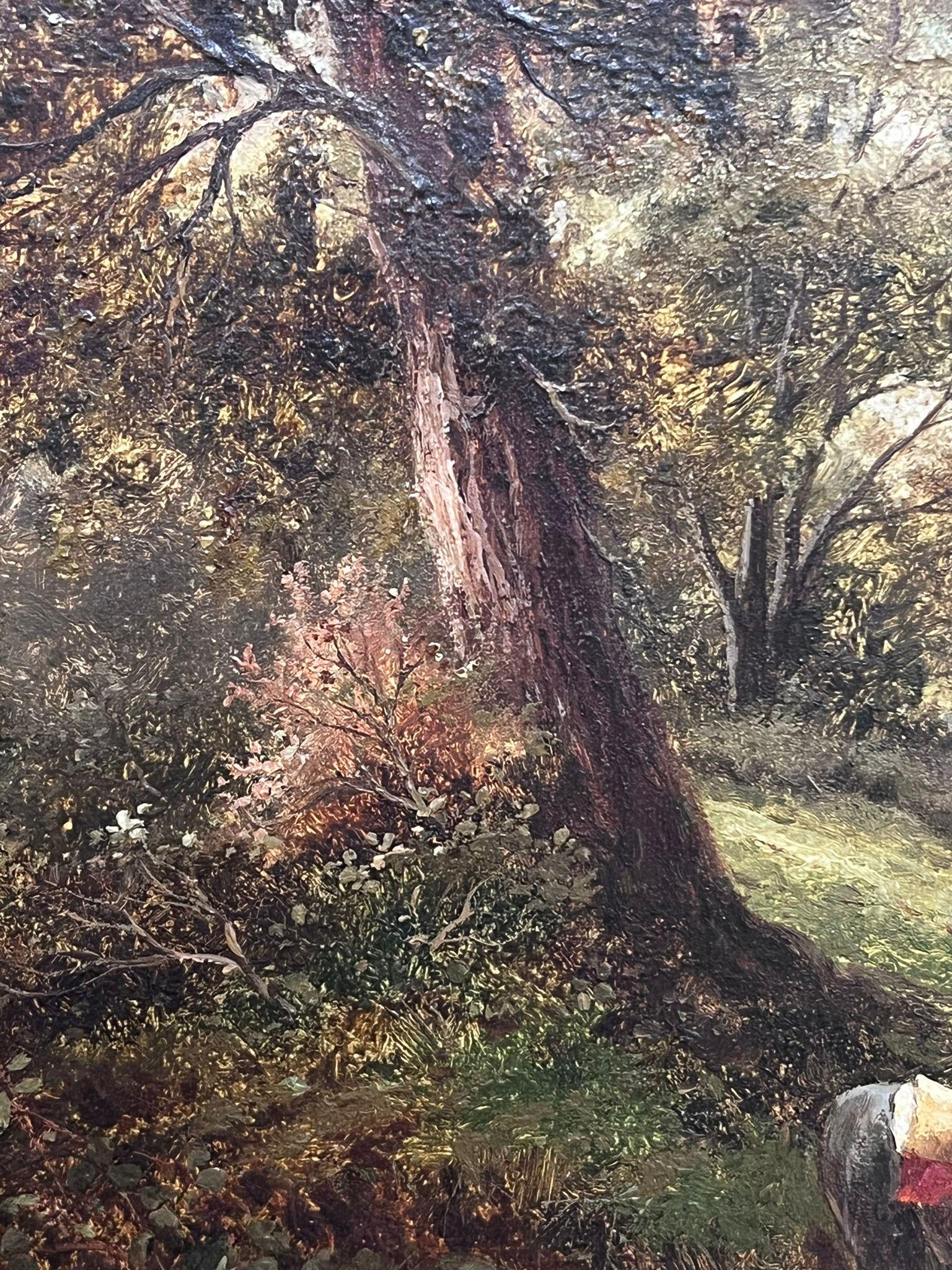 Peinture anglaise victorienne du 19ème siècle, enfants jouant au gré d'un ruisseau en vente 2
