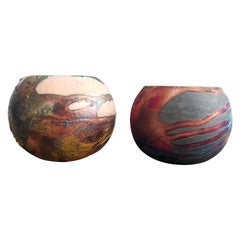Vaso per fioriere Tsuchi 2 Pack - H. H. Matte e Carbon Copper - Decorazioni in ceramica fatte a mano
