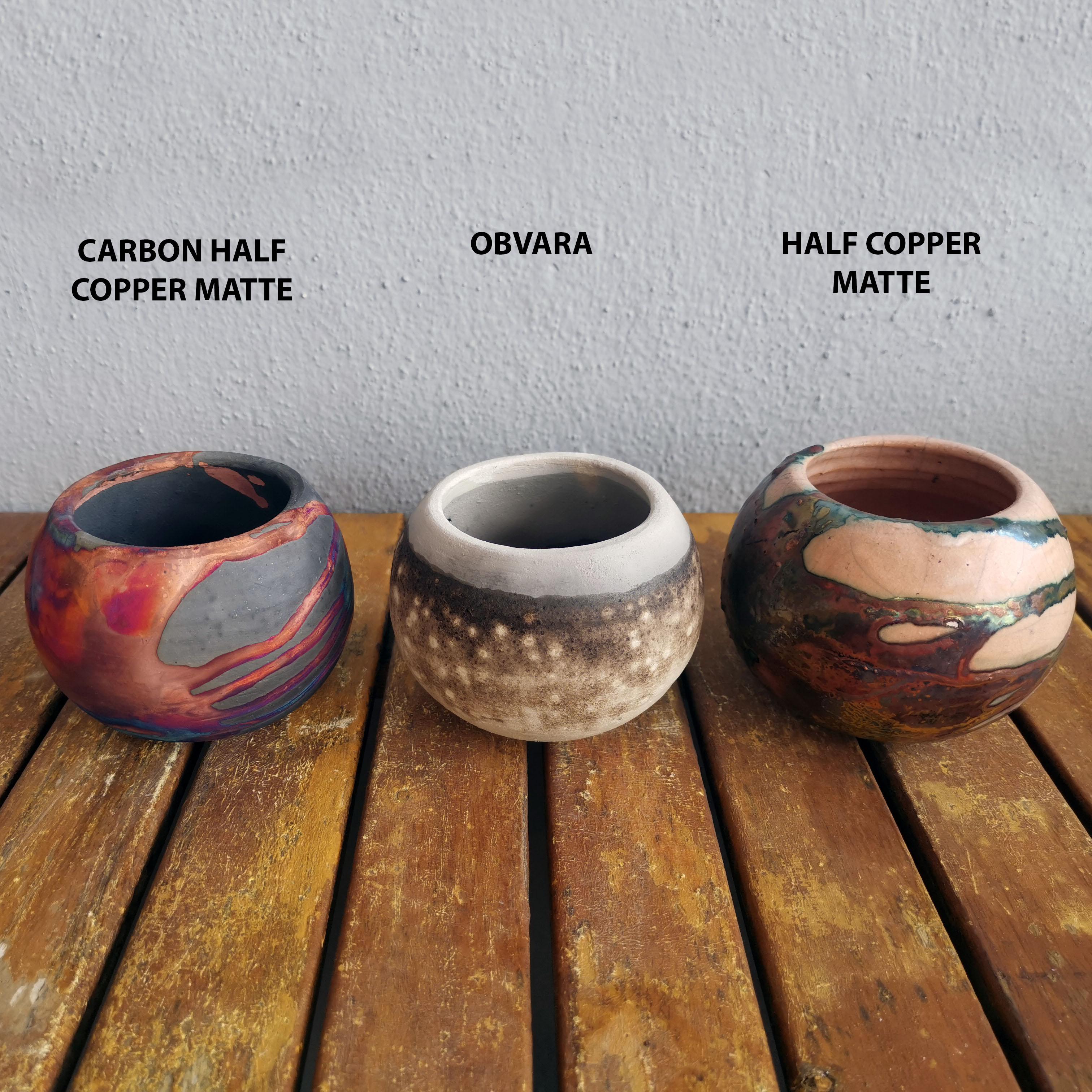 Malaysian Tsuchi Raku Mix Mini Planter Pot - 10cm Diameter - Handmade Ceramic Home Decor For Sale