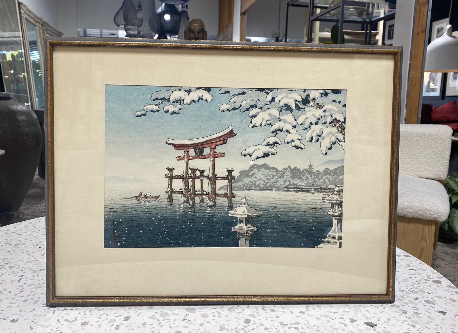 Ein wunderbar komponiertes, wunderschönes Bild des berühmten japanischen Künstlers/Grafikers Tsuchiya Koitsu (1870 - 1949) mit dem Titel 
