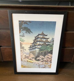 Tsuchiya Koitsu firmato Stampa su legno giapponese del periodo Showa Castello di Nagoya, 1937