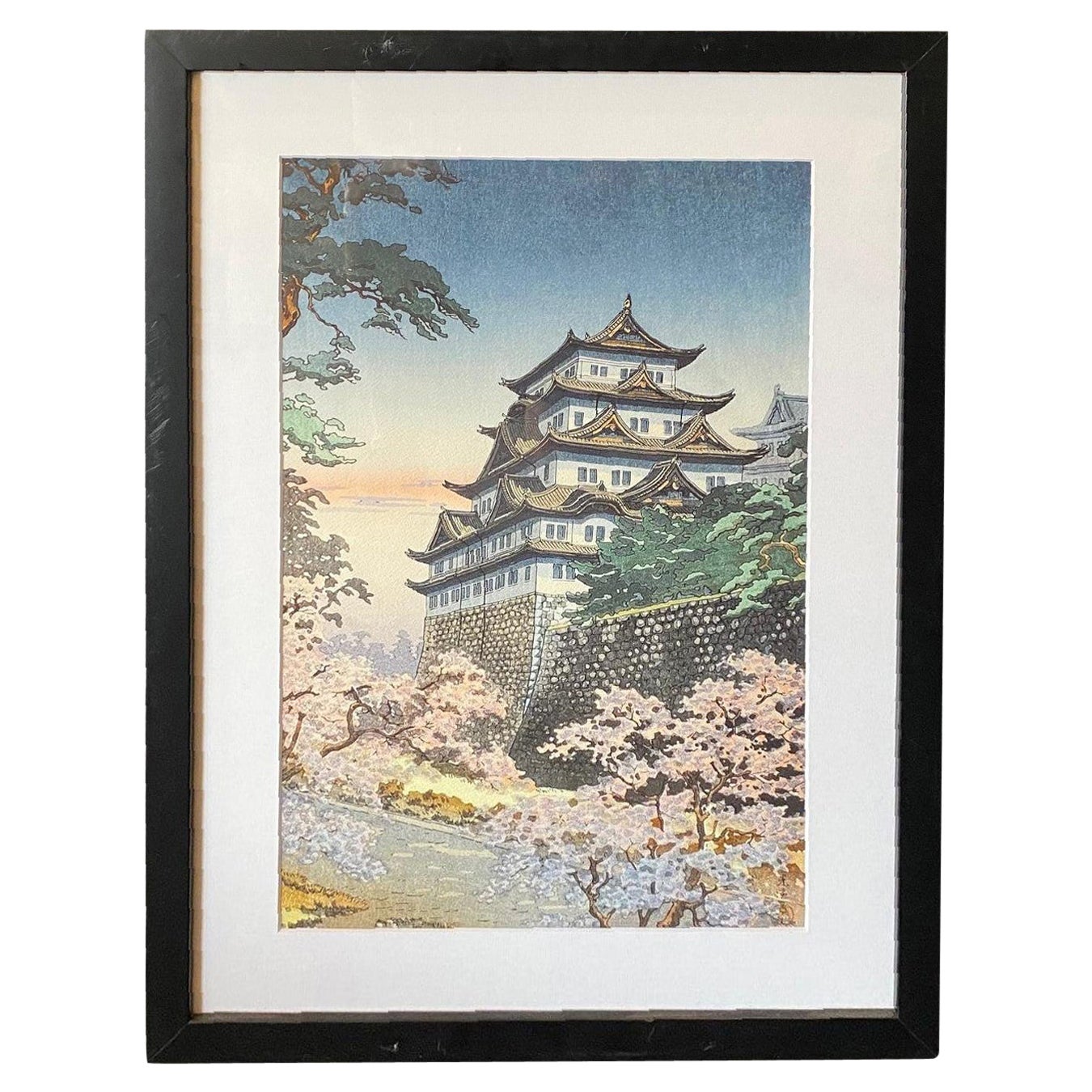 Tsuchiya Koitsu firmato Stampa su legno giapponese del periodo Showa Castello di Nagoya, 1937