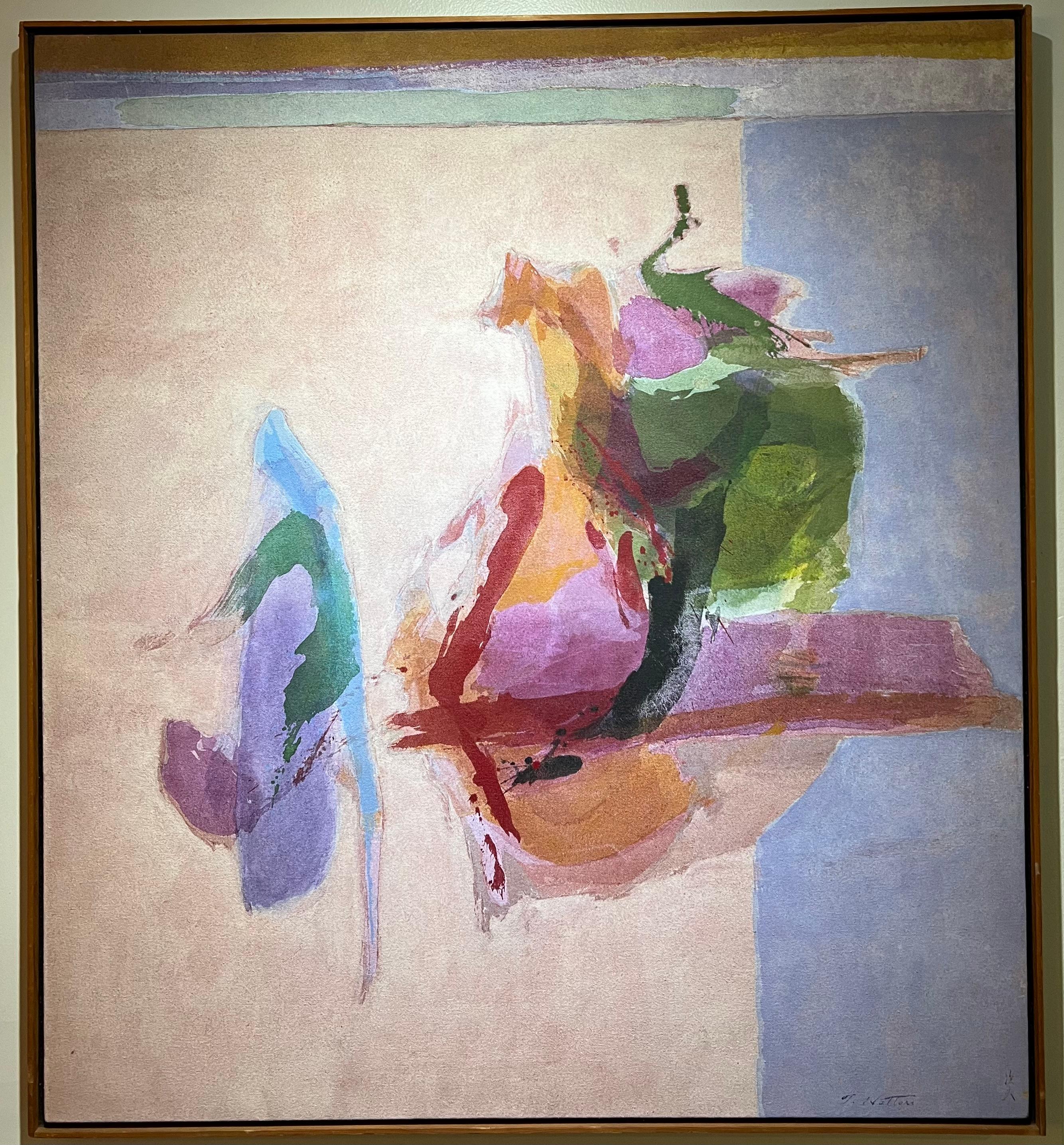 Abstract Painting Tsugio Hattori - Une paire de peintures abstraites colorées de la marque des galeries Reese, Archipelago