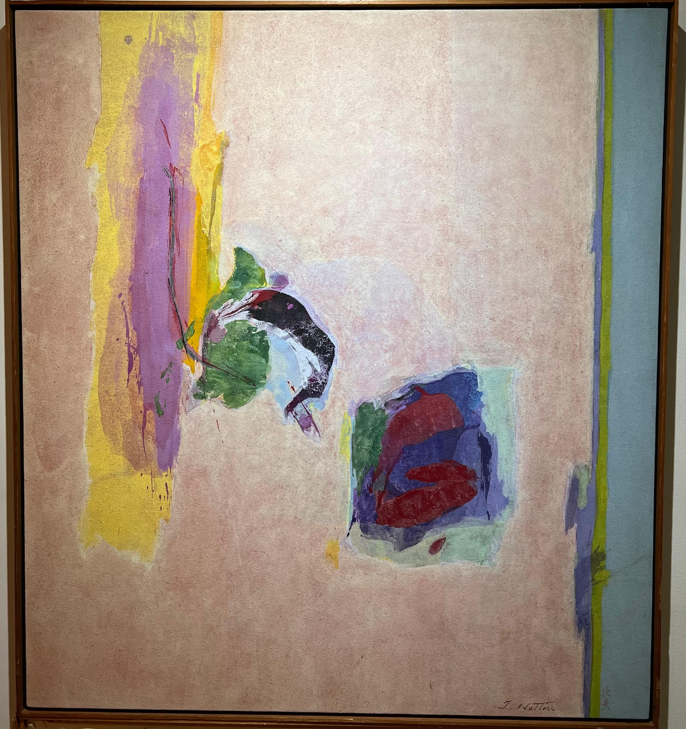 Here we have two gorgeous colorful paintings by Tsugio Hattori (1952-1958), selling them separately.  

Tsugio Hattori is an American/Japanese Abstract painter who exhibited many important shows, museums and galleries.  

Painting depicts a