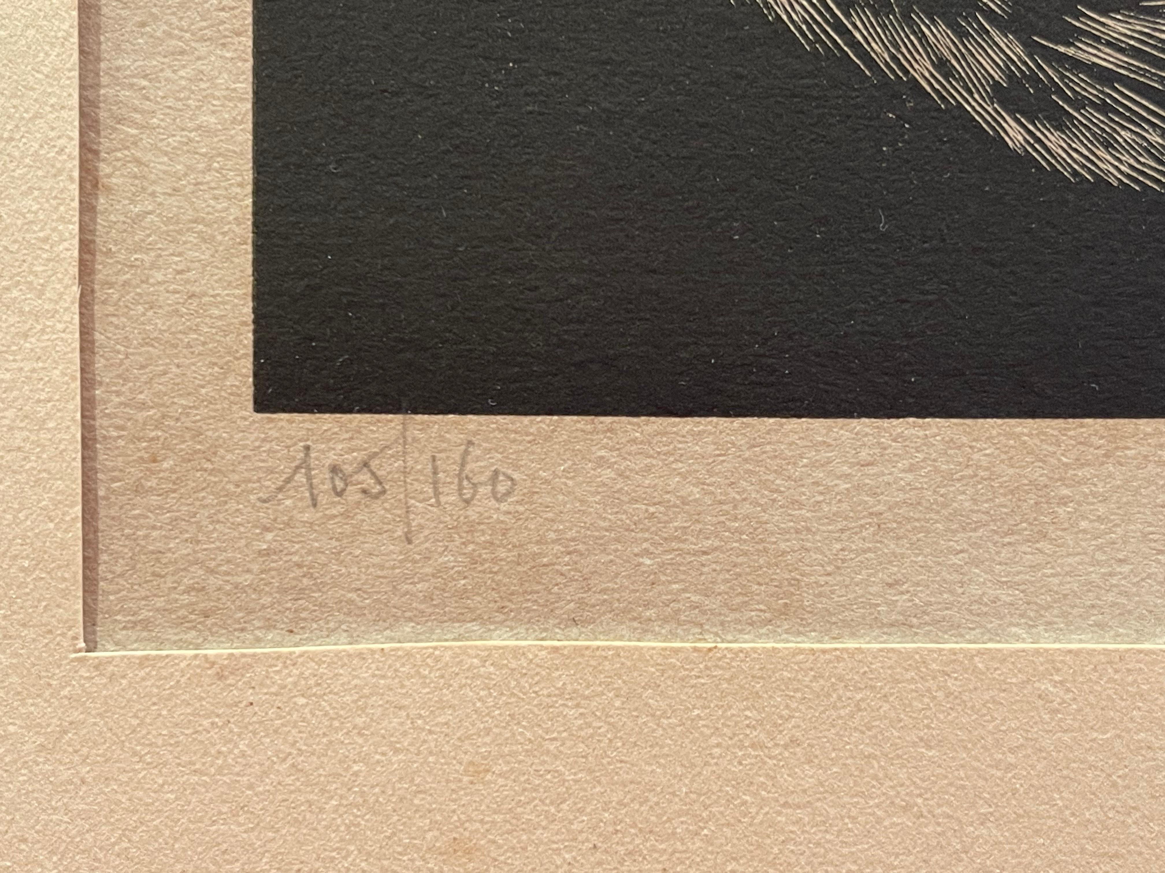 Asian Tsuguharu 'Léonard' Foujita, Cat 1927, Proof on Vellum, 20th Century For Sale