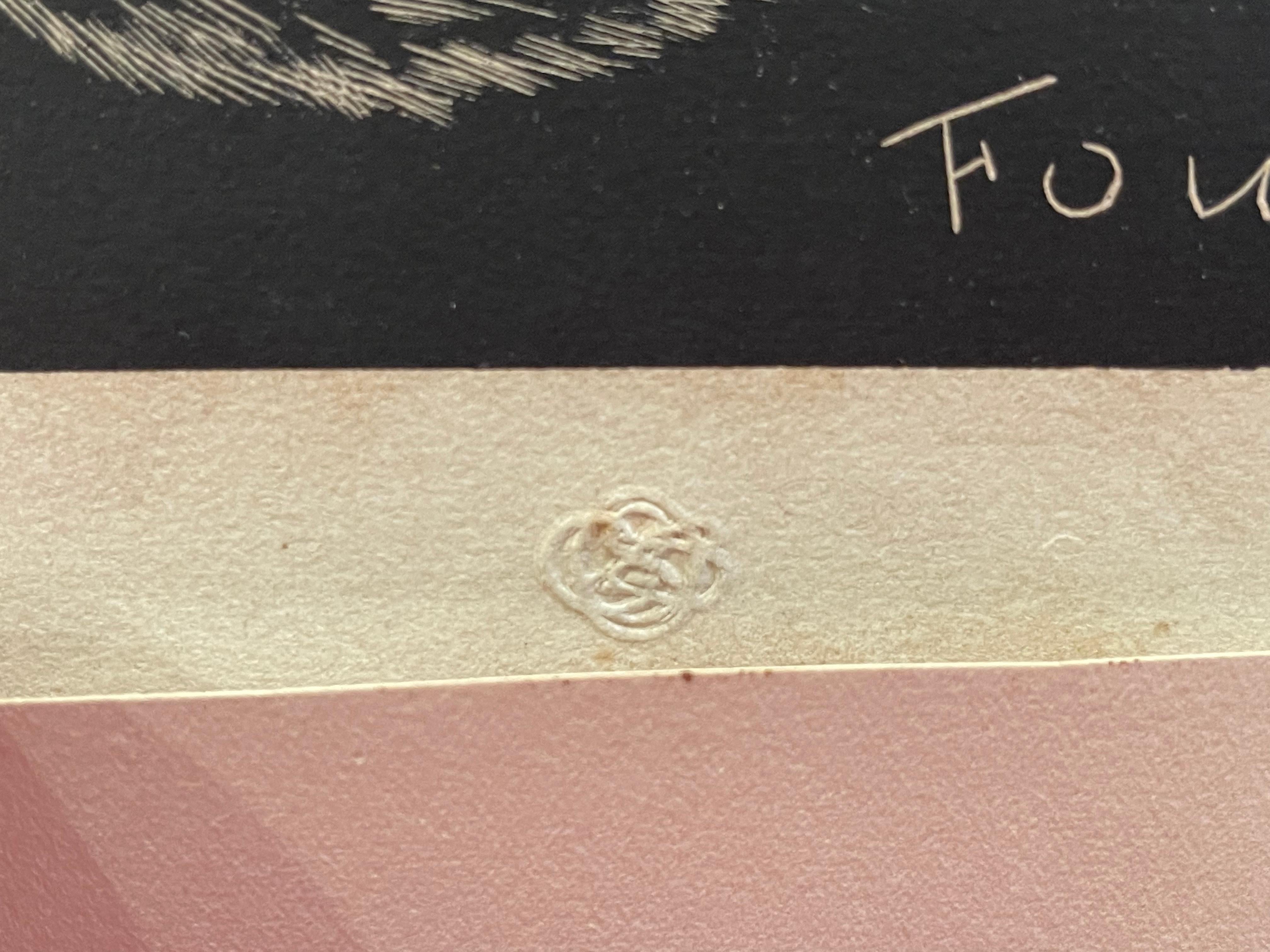 Engraved Tsuguharu 'Léonard' Foujita, Cat 1927, Proof on Vellum, 20th Century For Sale