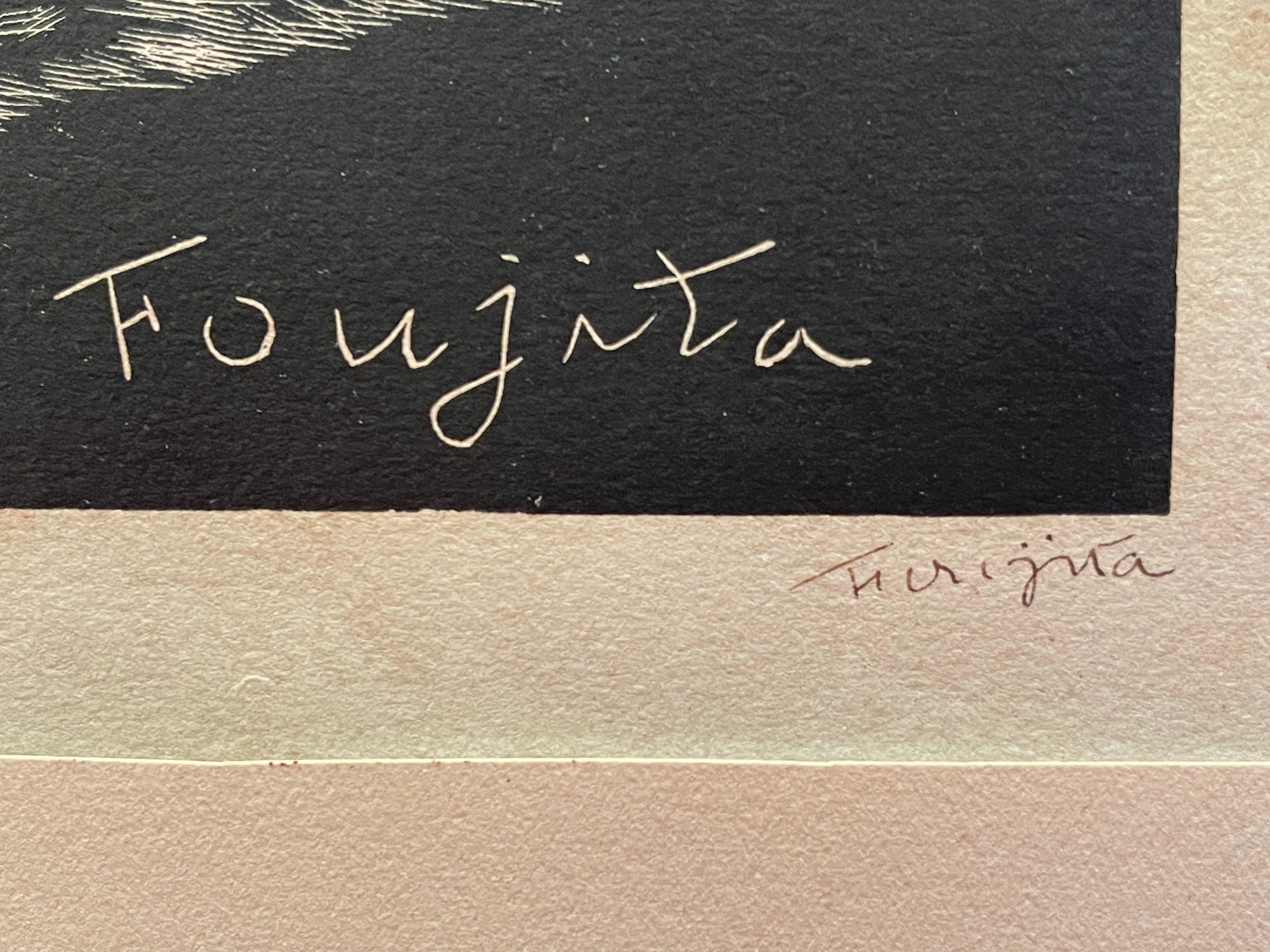 Tsuguharu 'Léonard' Foujita, Cat 1927, Proof on Vellum, 20th Century In Good Condition For Sale In Beaune, FR