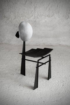 TSUKIMI Chair Japanese Moon Celebration in Metal & Wood by Frederic Gaillard