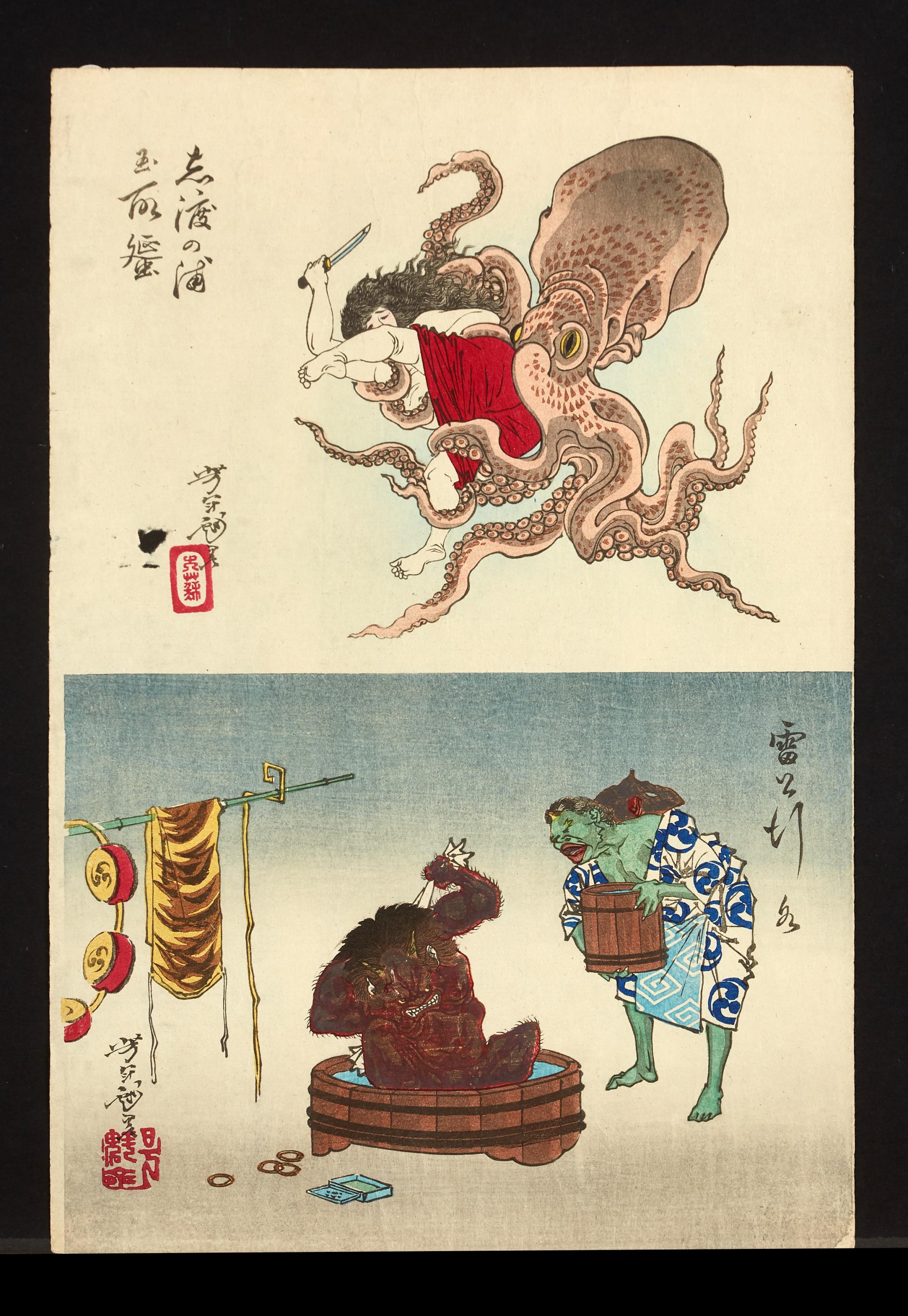 Tsukioka Yoshitoshi, Original Set of Six '6' 19th Century Japanese Prints In Good Condition In New York, NY