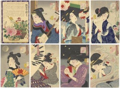 Yoshitoshi Tsukioka, Complete set of 32 Aspects, Japanese Woodblock Print