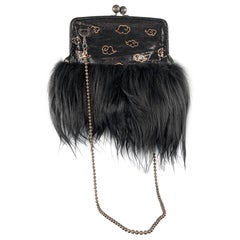 Tsumori Chisato Borsa Kiss Lock in pelle di capra con stampa rame oro