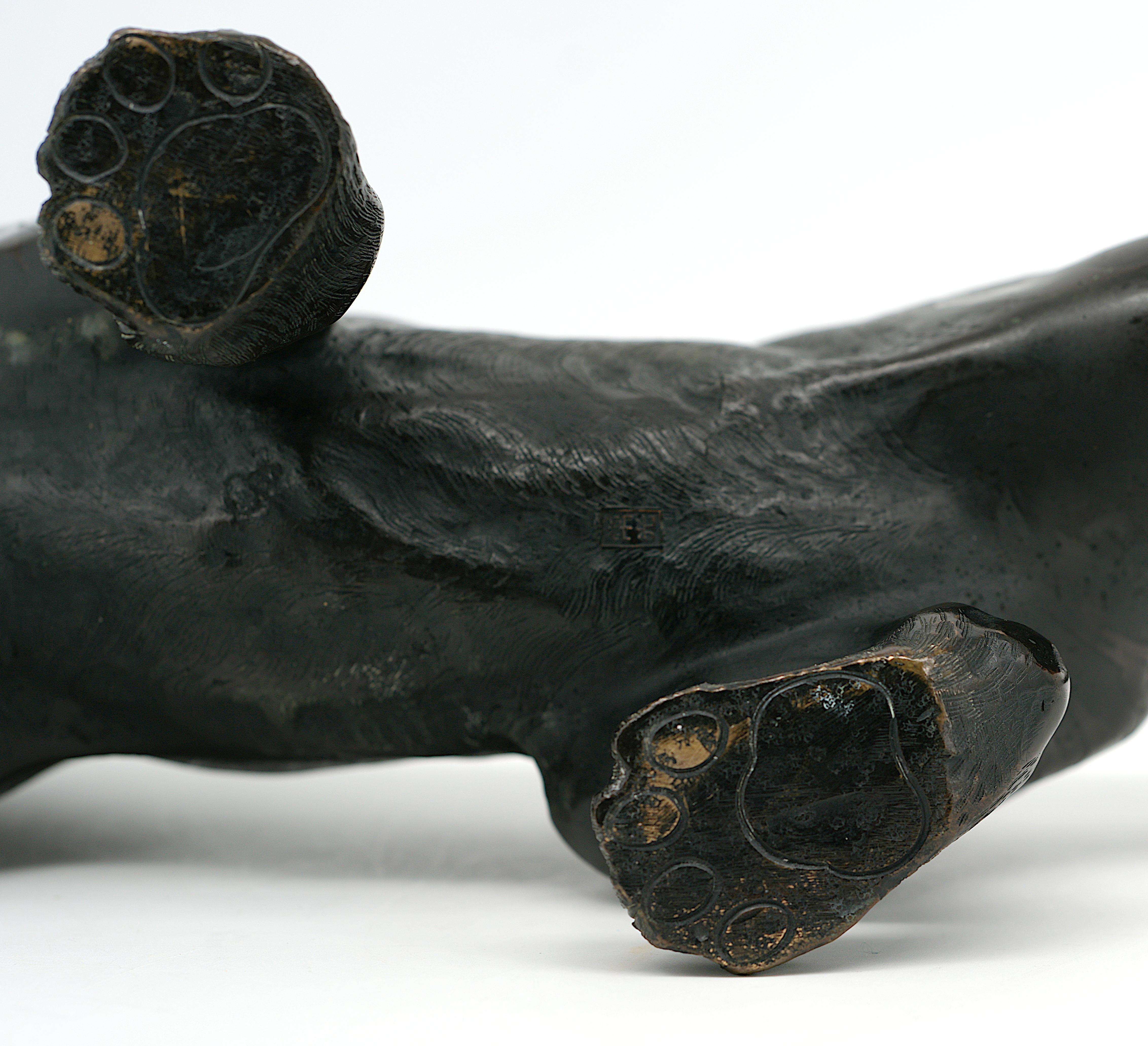 TSUNEMITSU Bronze Tiger With Terrifying Glass Eyes, Meiji, 1868-1912 For Sale 15