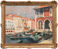 'Venice', Large Venetian Vedute Oil, Paris, San Francisco, Tokyo Sogenkai 