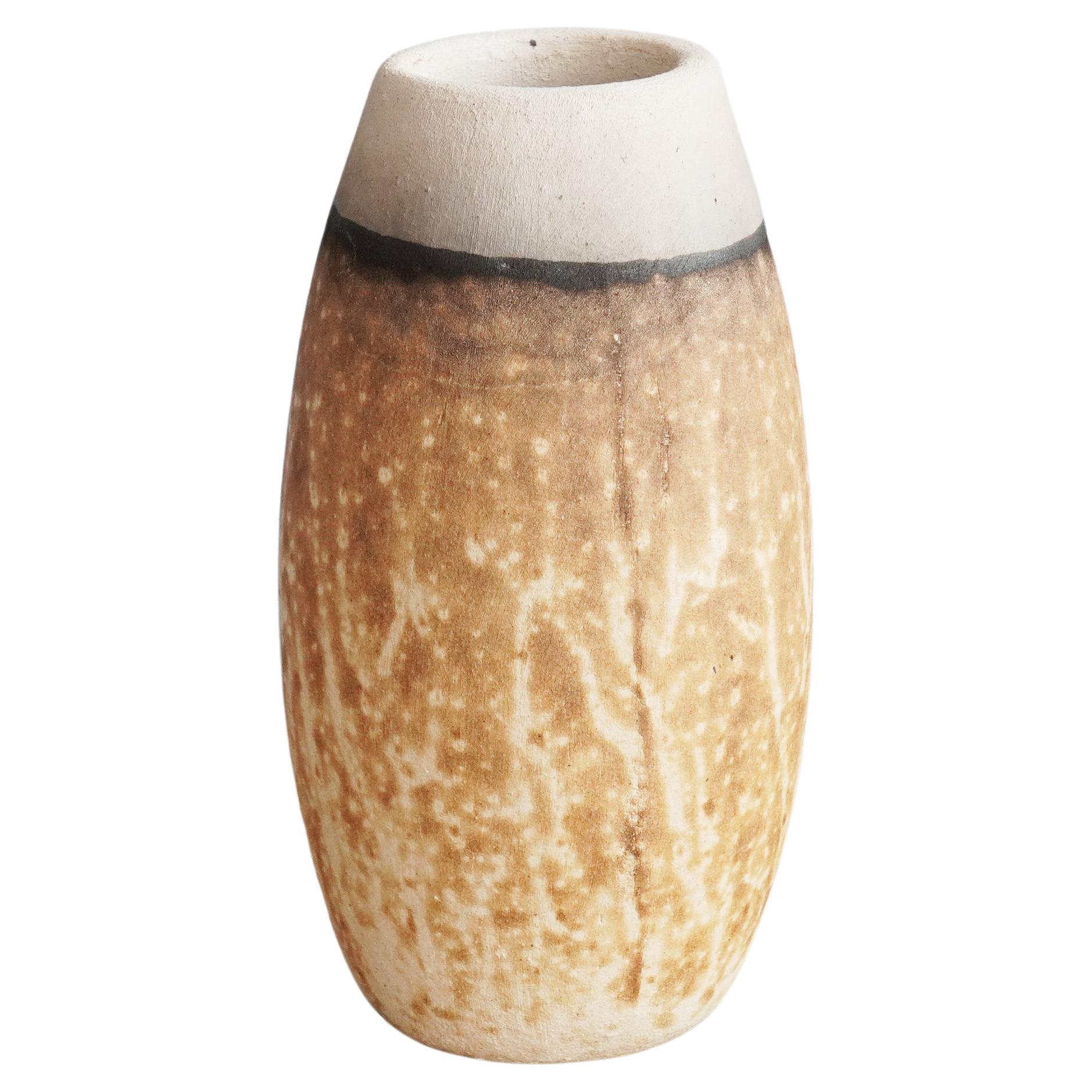 Tsuri Raku Pottery Vase - Obvara - Handmade Ceramic Home Decor Gift For Sale