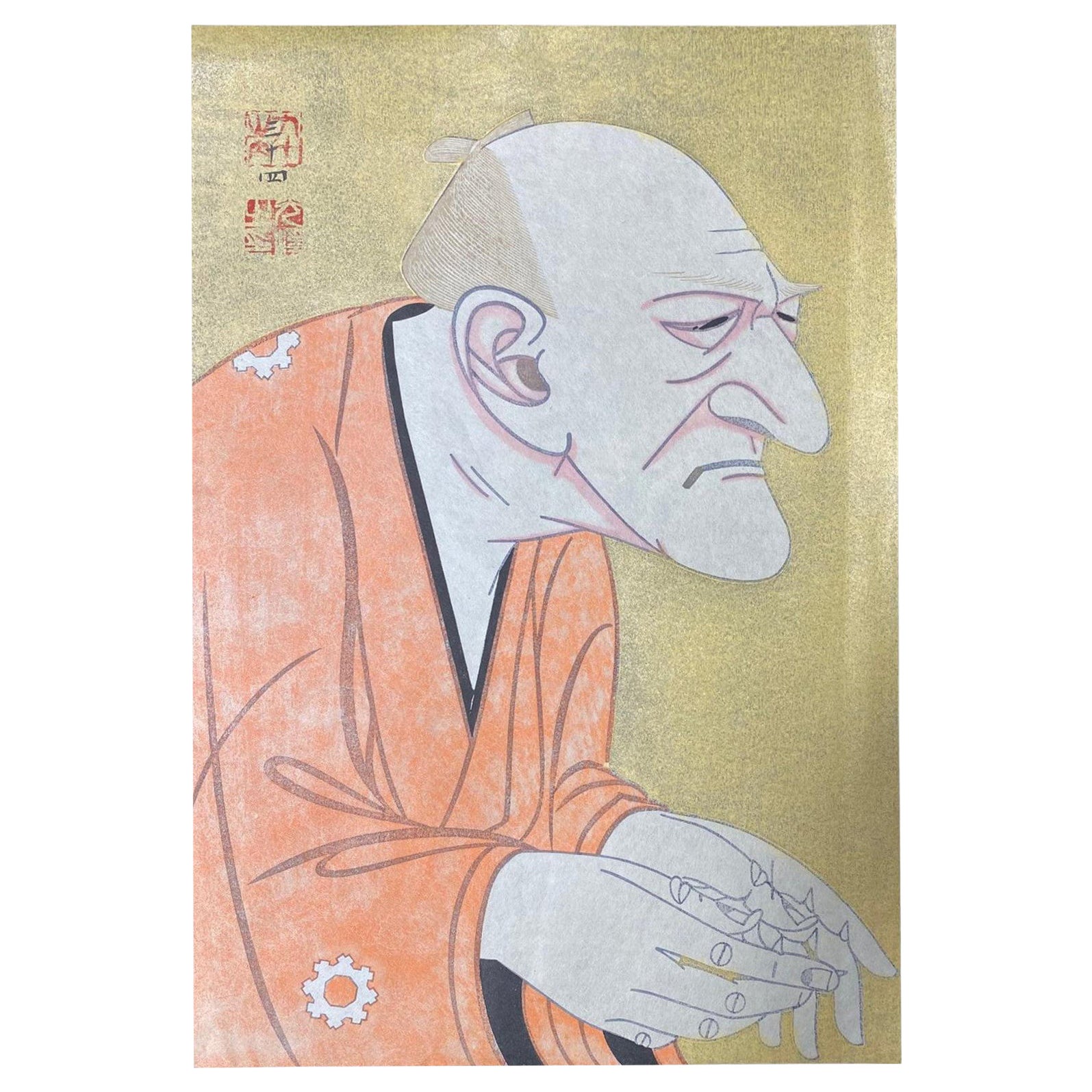 Impression sur bois japonaise en édition limitée signée Tsuruya Kokei de Jitsukawa Enjaku