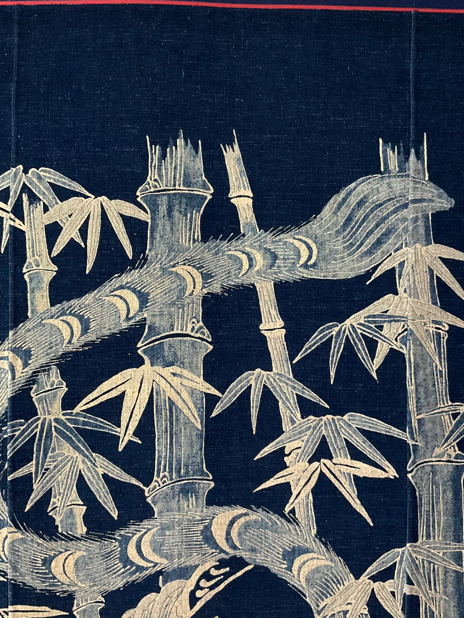 Tsutsugaki Tiger in Bamboo Forest: 19th Century Futon Cover 3