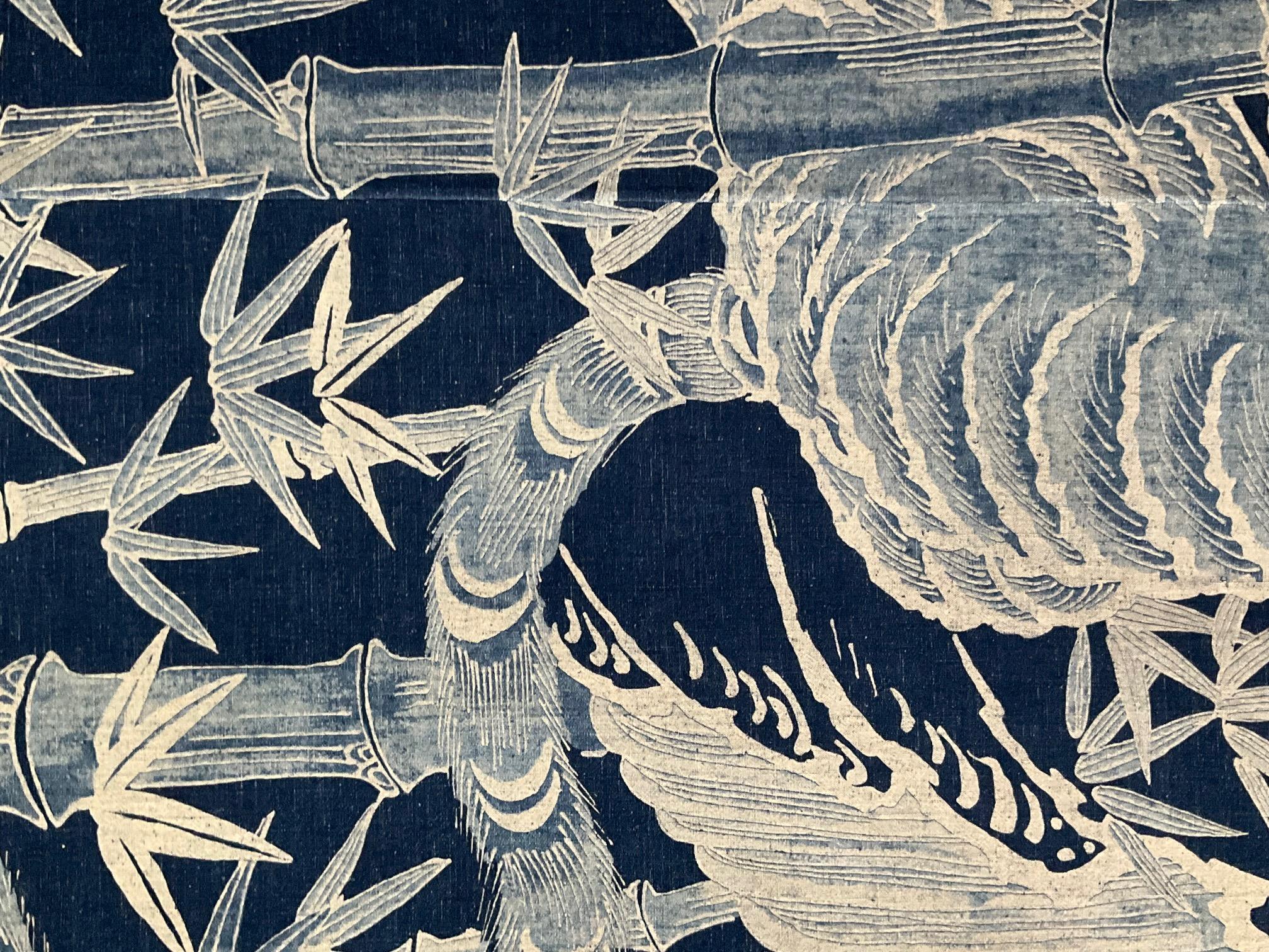 Tsutsugaki Tiger in Bamboo Forest: 19th Century Futon Cover 1