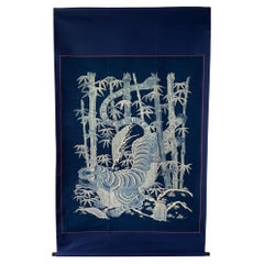 Tsutsugaki Tiger in Bamboo Forest: 19th Century Futon Cover
