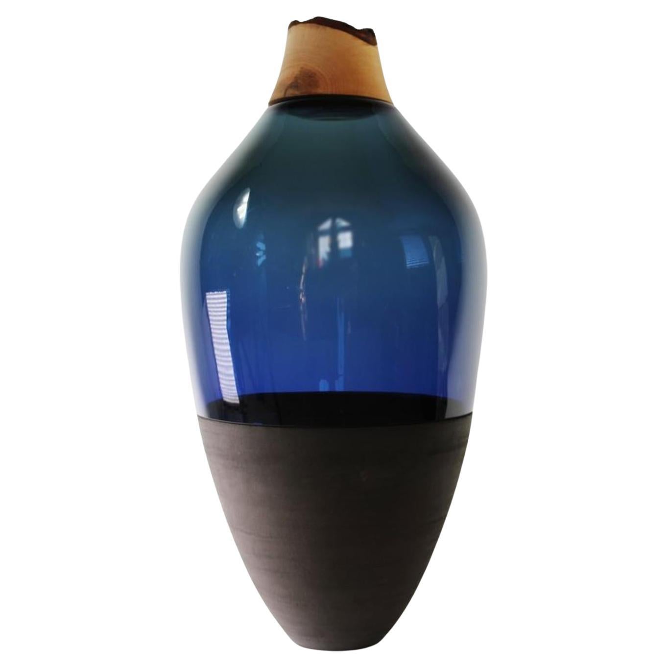 Vase bleu empilable TSV5 de Pia Wüstenberg