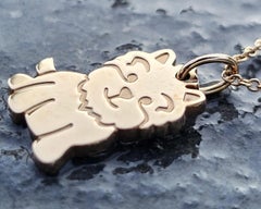 TTiffany & Co. New Yorkie Dog Doggie Puppy Charm Pendant Necklace 18k Gold Chain