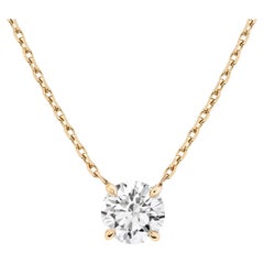 TTiffany & Co. Round Brilliant Cut Diamond Solitaire Pendant 18k Yellow