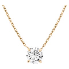 TTiffany & Co. Pendentif solitaire en diamant rond taillé en brillant 18k jaune 