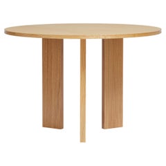 TTT Table by Studio Bvdl 3-Legged Wooden Dining Table with Leather Top