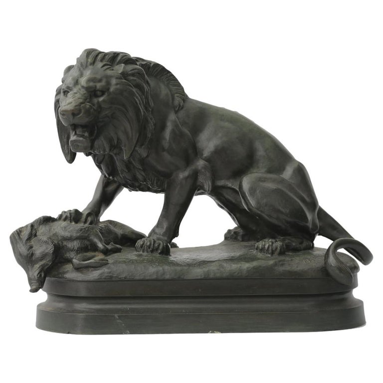 "Tuant un Sanglier" After Alfred Barye (French, 1839–1882) Bronze, c. 1900 For Sale