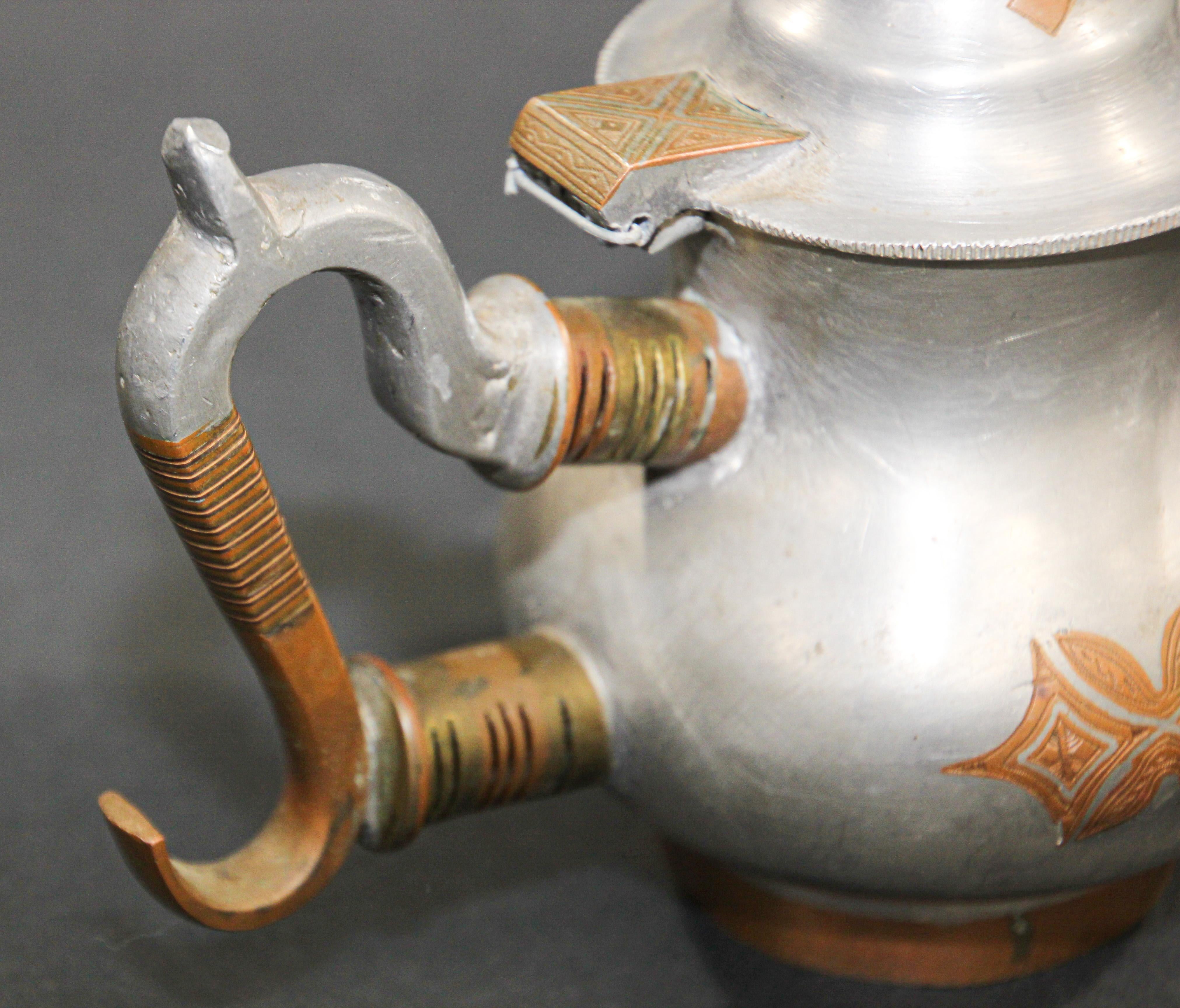 20th Century Tuareg African Pewter Tea Pot from Mauritania For Sale