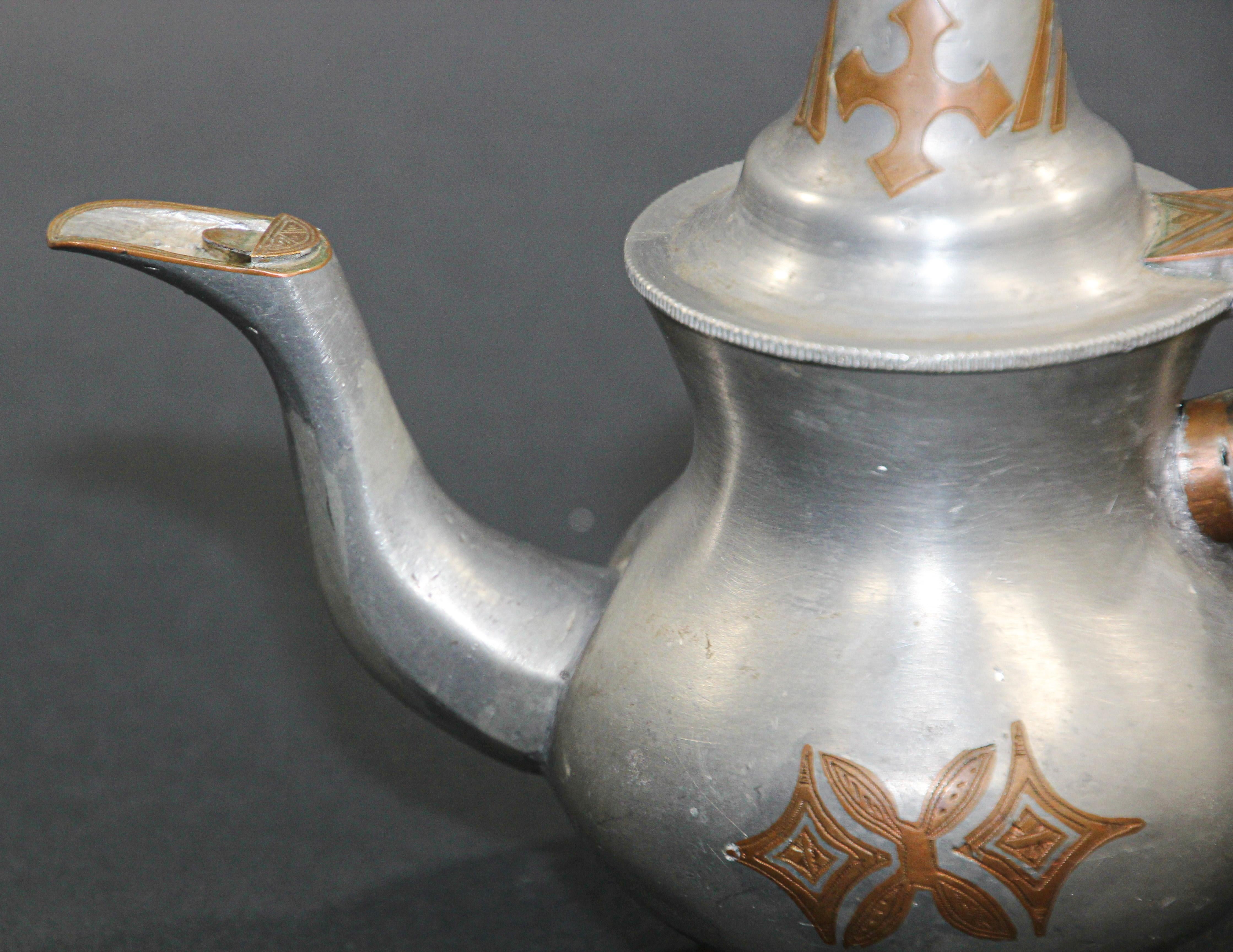 Mauritanian Tuareg African Pewter Tea Pot from Mauritania For Sale