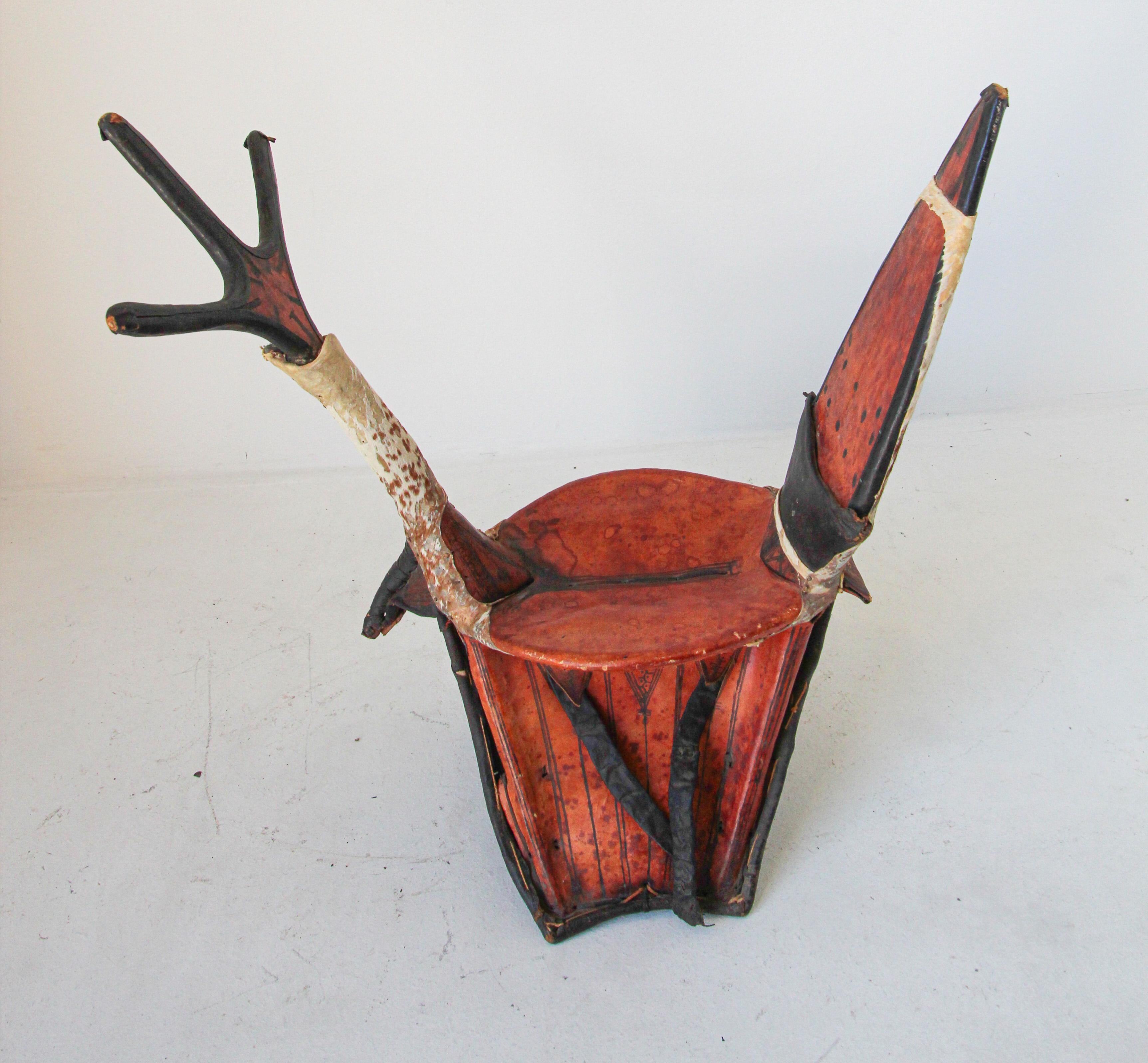 Hand-Crafted Tuareg Leather Camel Saddle from Niger Agadez Africa For Sale