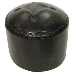 Tuareg Leder bezogene runde Trinket Box