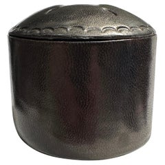 Tuareg Leder bezogene runde Trinket Box