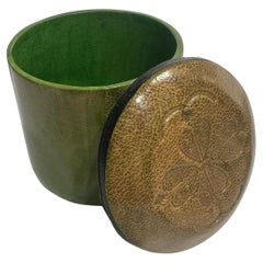 Tuareg Leder bezogene runde Trinket Box