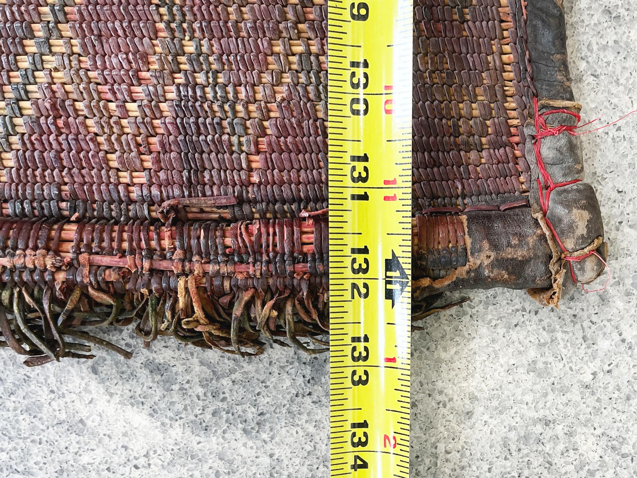 Tuareg Woven Leather & Reed Rug For Sale 3