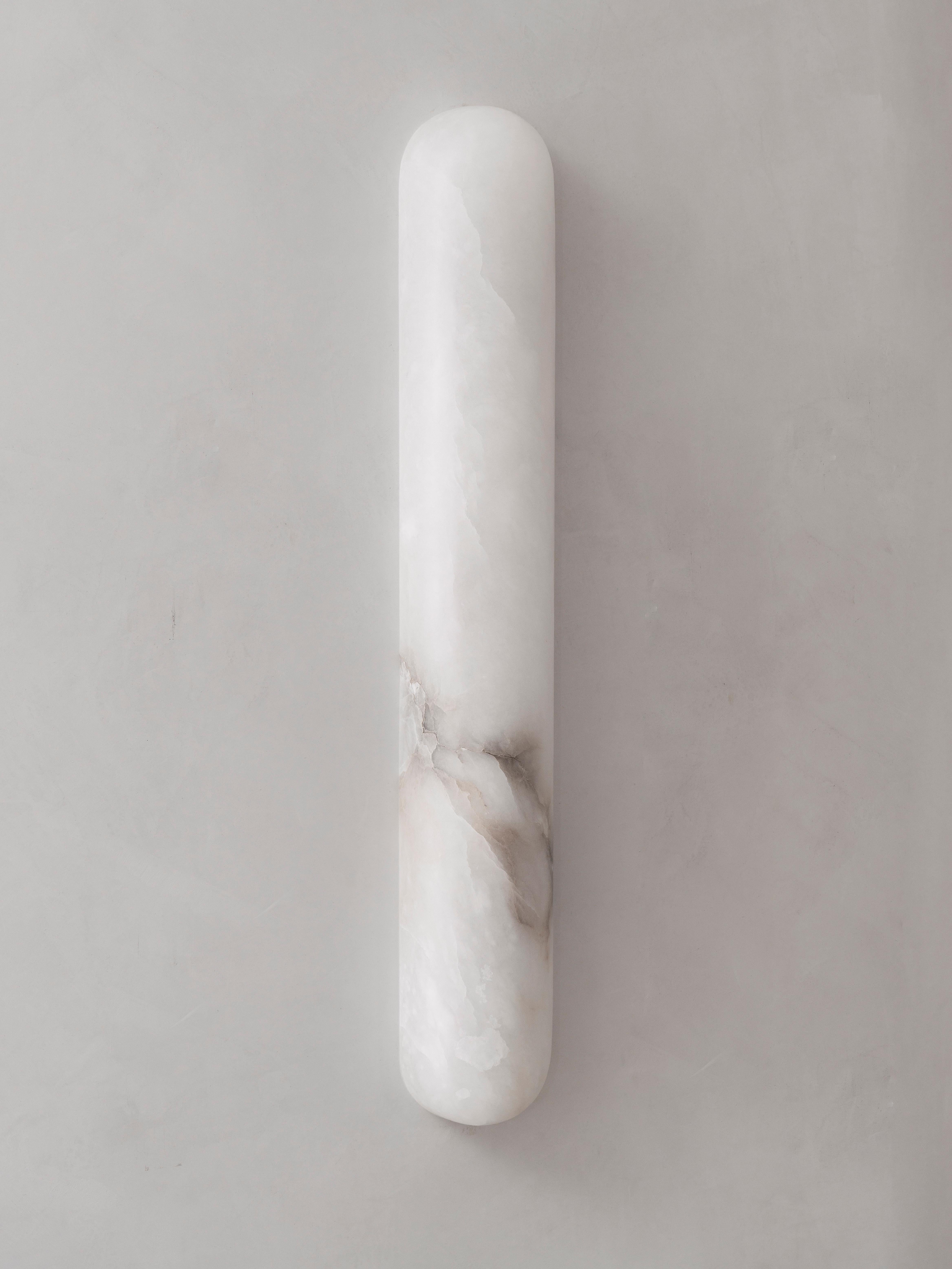 Postmoderno Tub 65 Wide Alabaster Wall Light di Contain in vendita