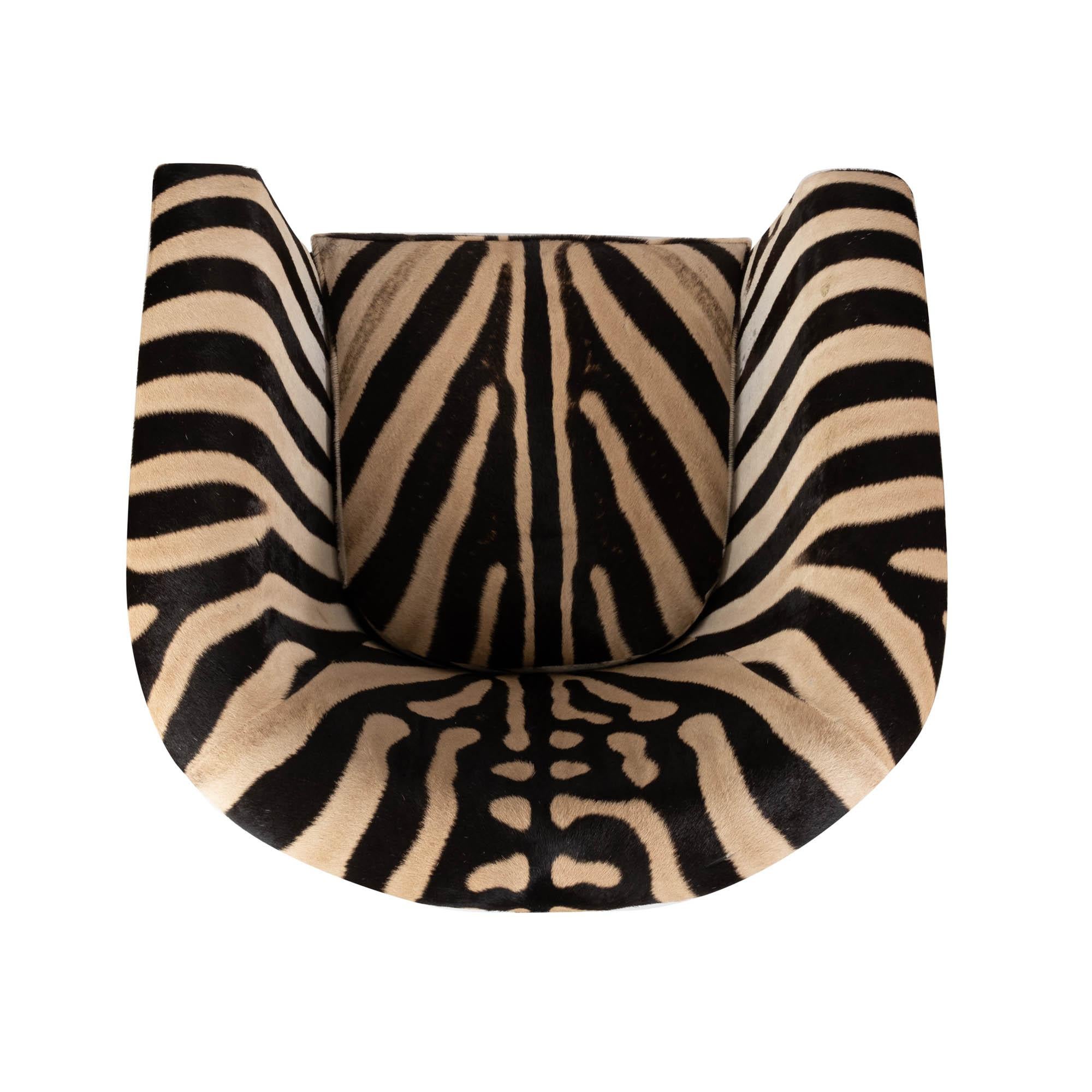 South African Tub Chair, Zebra Hide For Sale