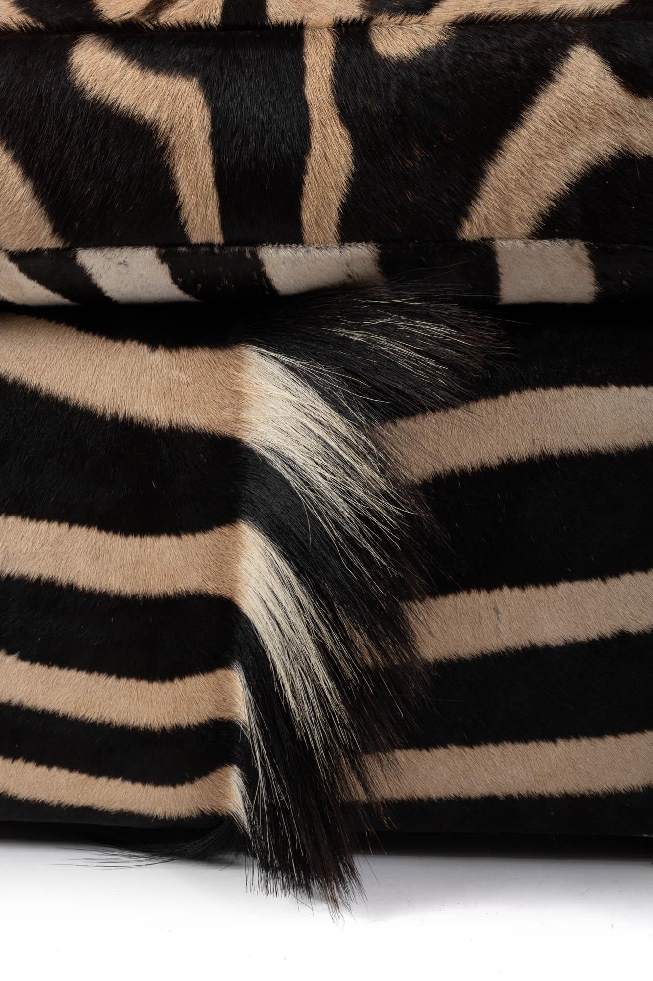Tub Chair, Zebra Hide In New Condition For Sale In New York, NY