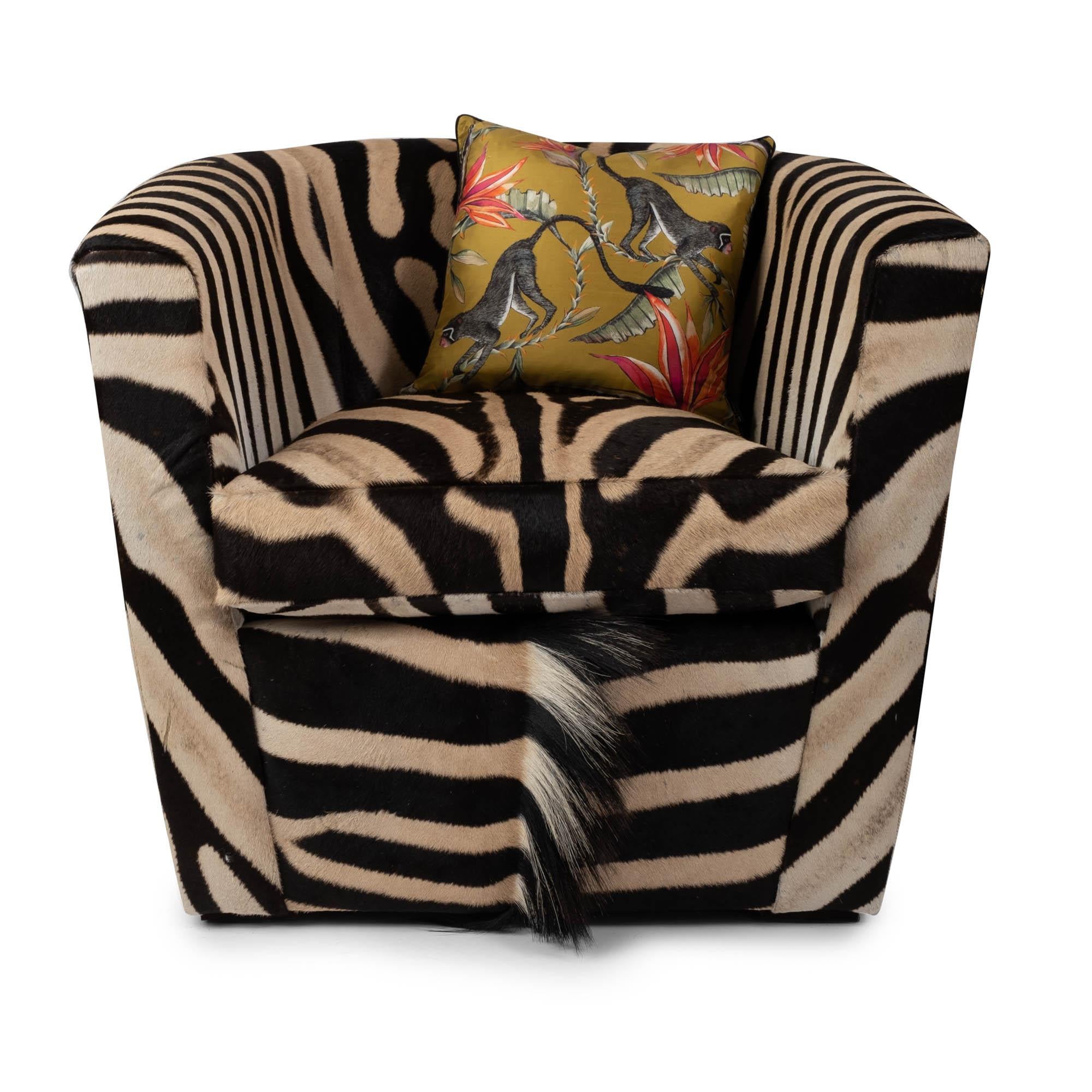 Tub Chair, Zebra Hide For Sale 1