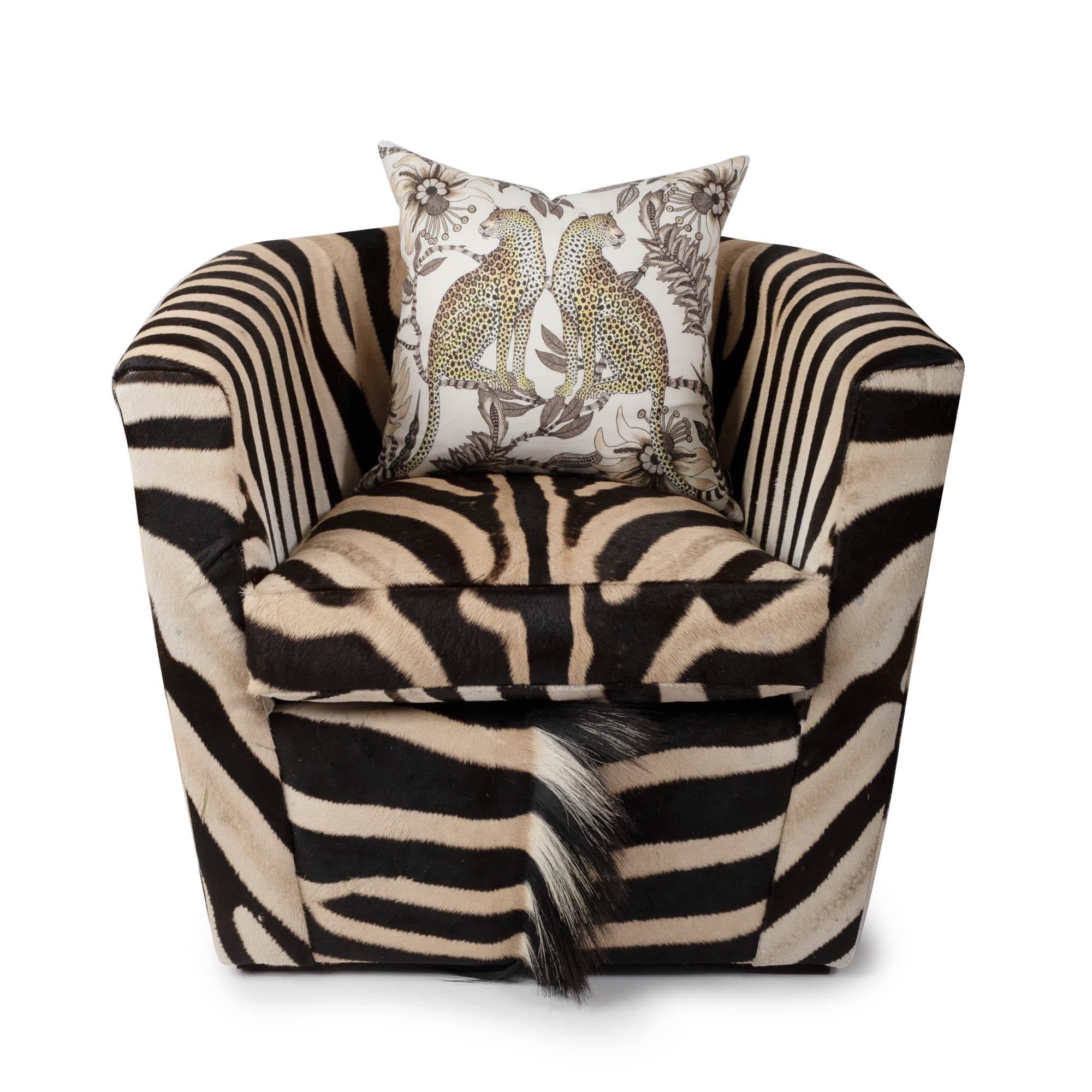 Tub Chair, Zebra Hide For Sale 2