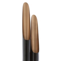 Tubas Wall Lamp in Black Steel and Gold-Powder