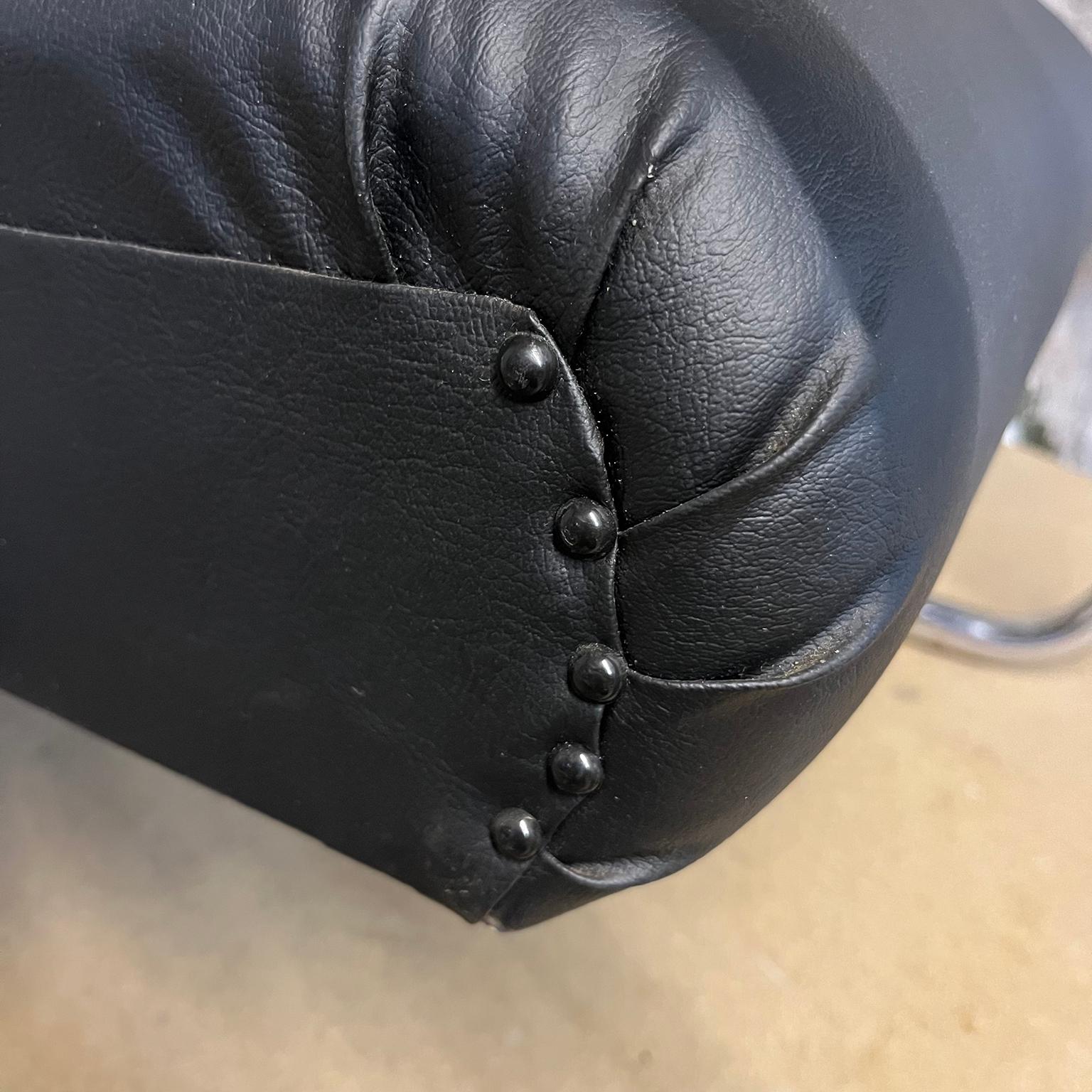 Tubax Armchair in Black Faux Leather For Sale 6