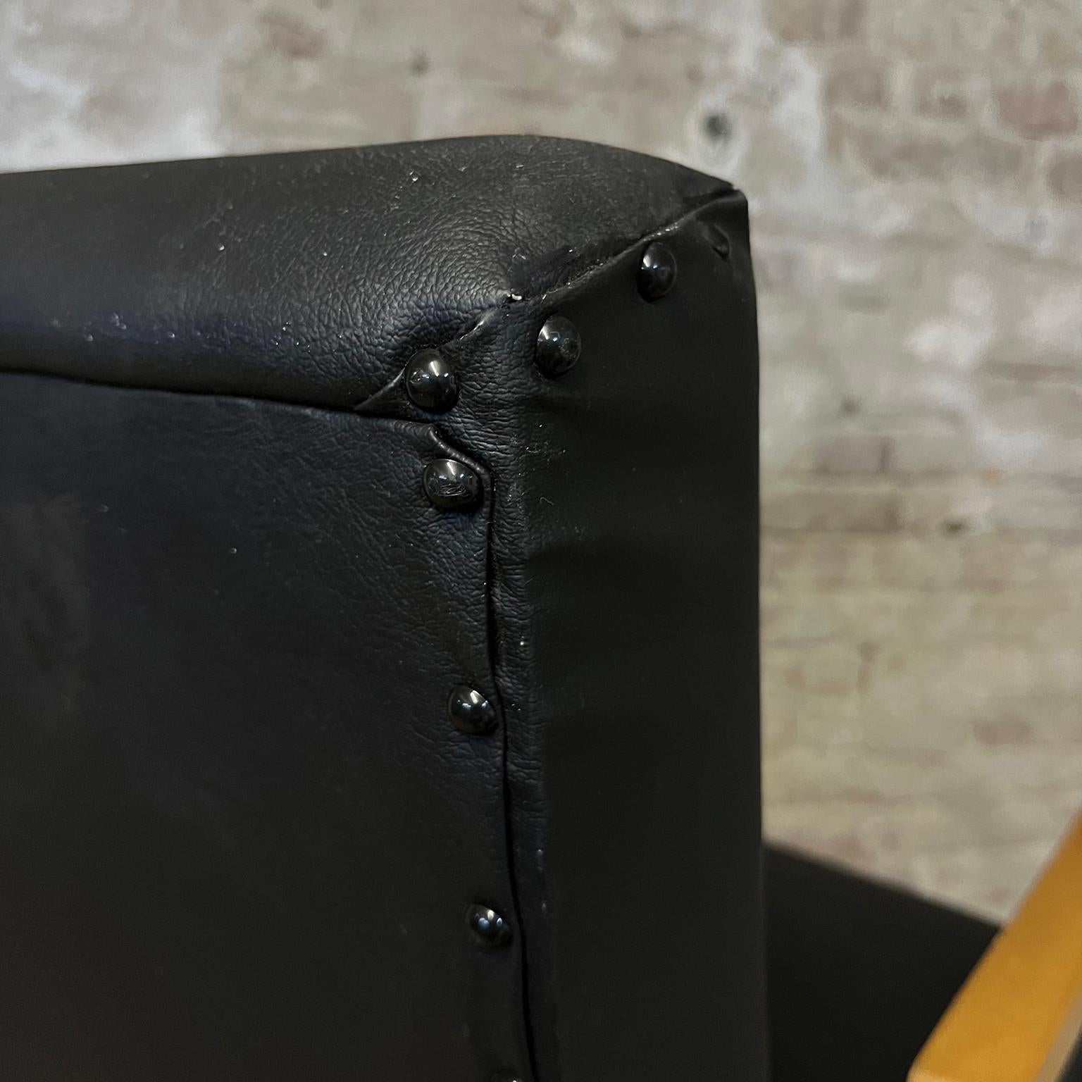 Tubax Armchair in Black Faux Leather For Sale 7