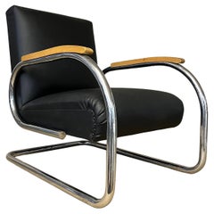 Tubax Armchair in Black Faux Leather